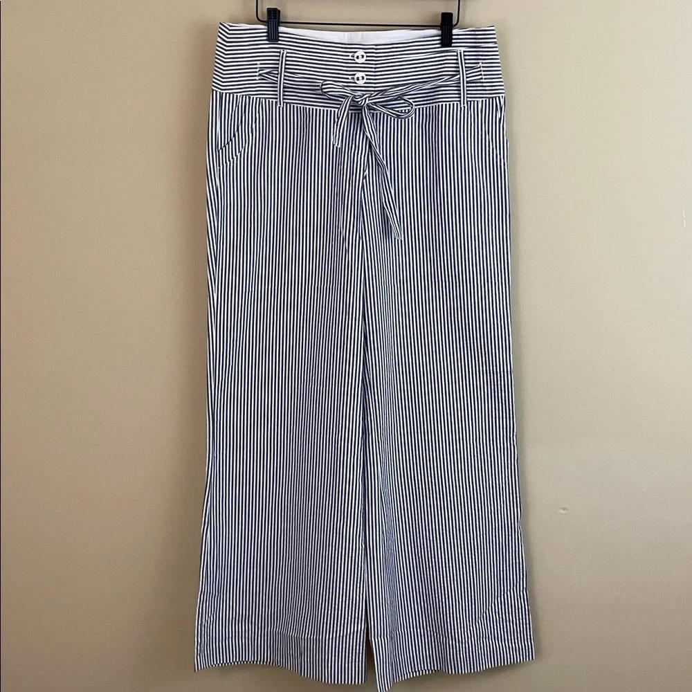 No Boundaries blue and white stripe Wide leg Pants trousers 11